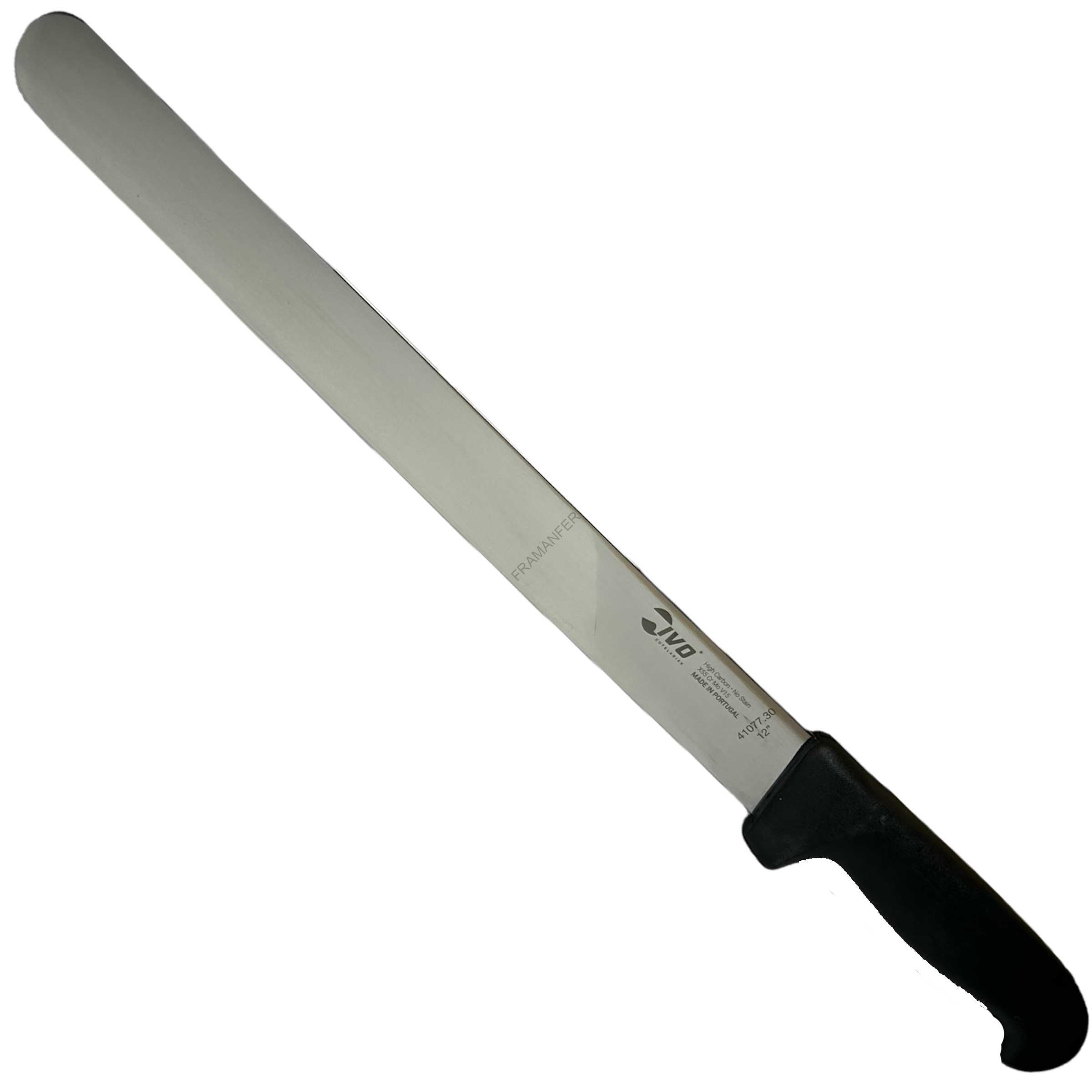 coltello prosciutto largo 30 cm salmone nero ivo ferramenta framanfer sarno