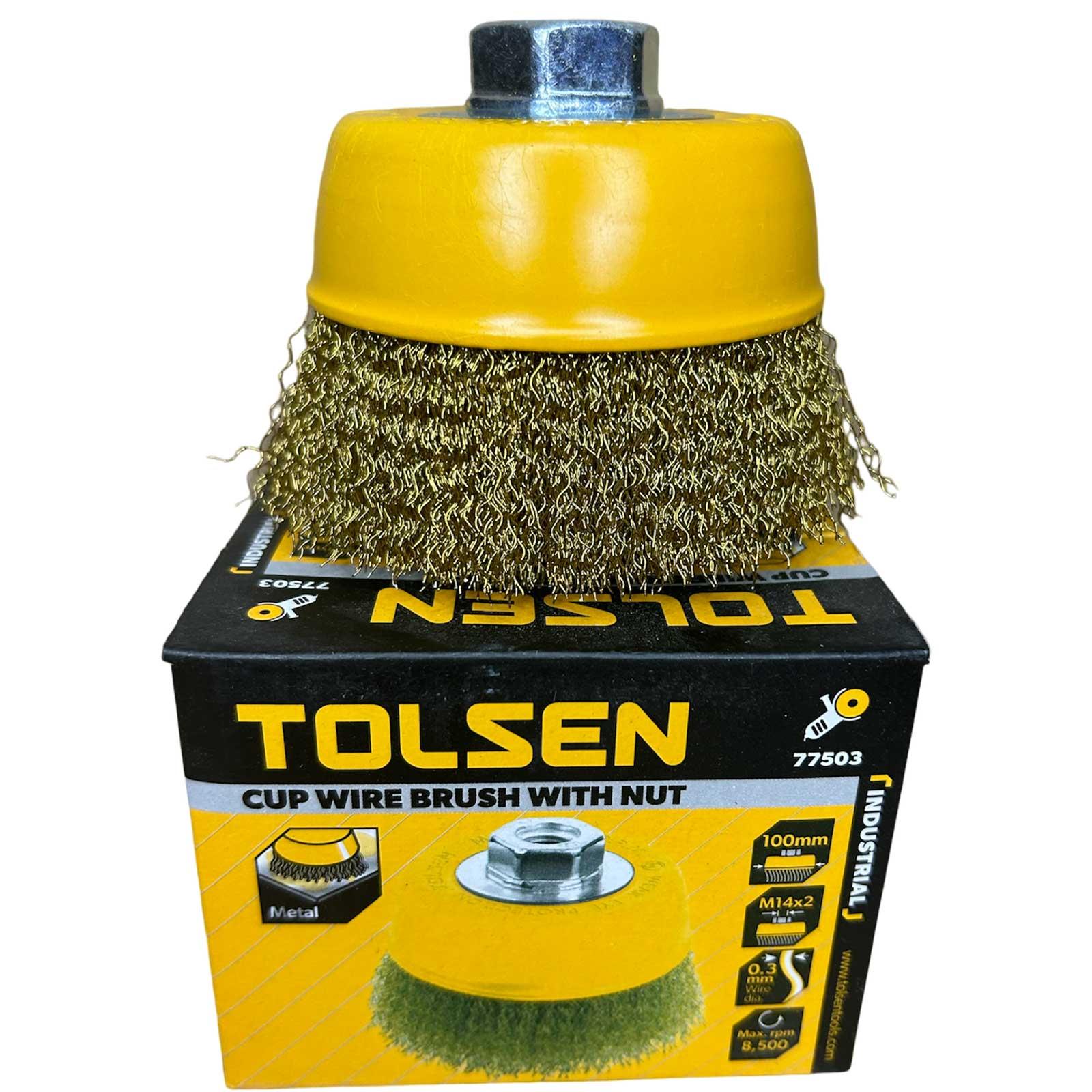 spazzola a tazza 100 mm peli lisci m14 tolsen ferramenta framanfer sarno