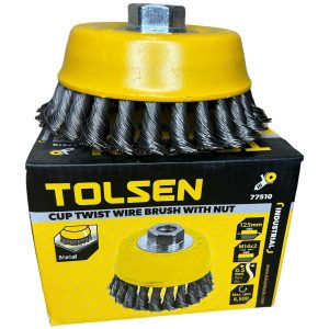 spazzola a tazza 125 mm peli ritorti per smerigliatrice m14 tolsen ferramenta framanfer sarno