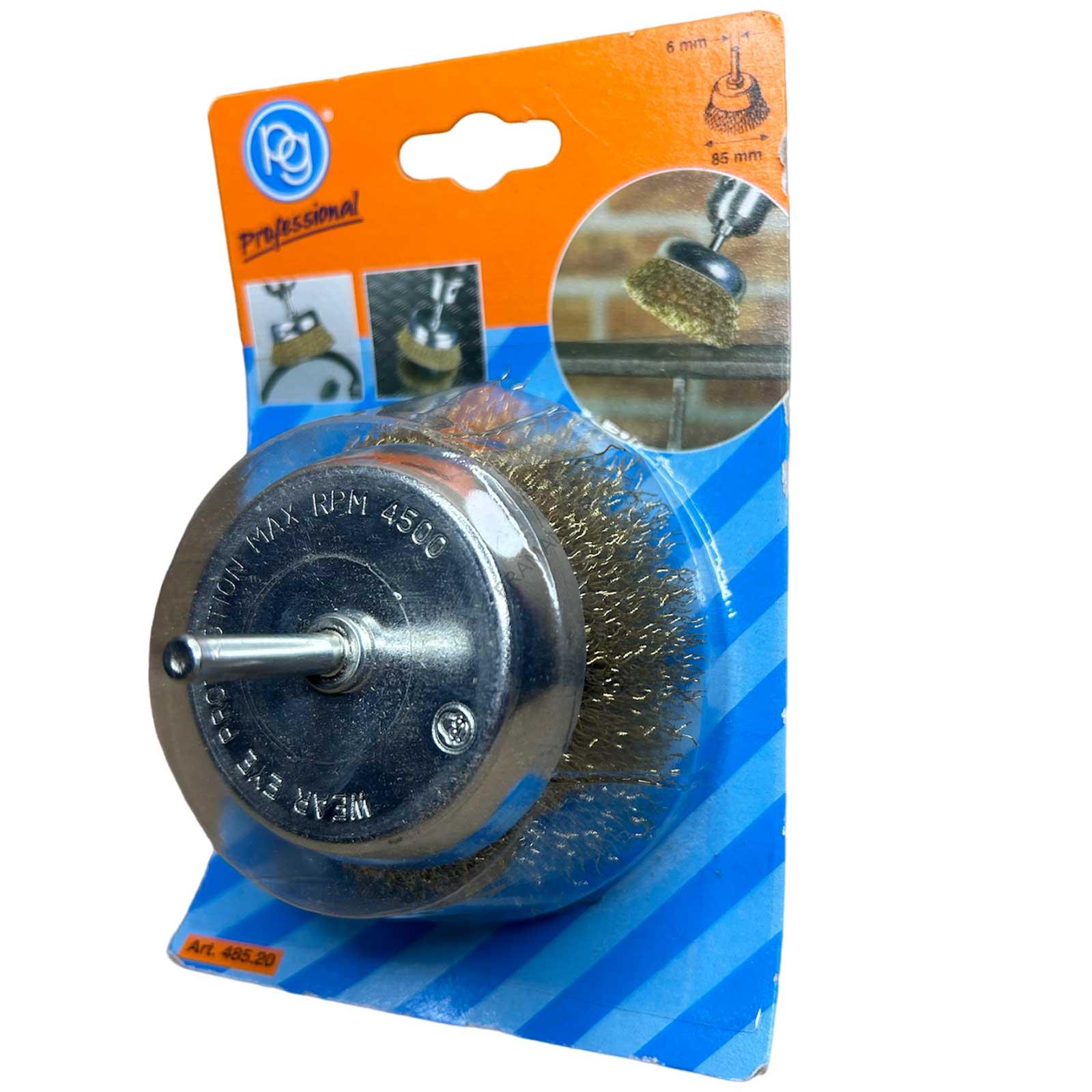 spazzola a tazza 85 mm peli lisci per trapano poggi 485.20 ferramenta framanfer sarno