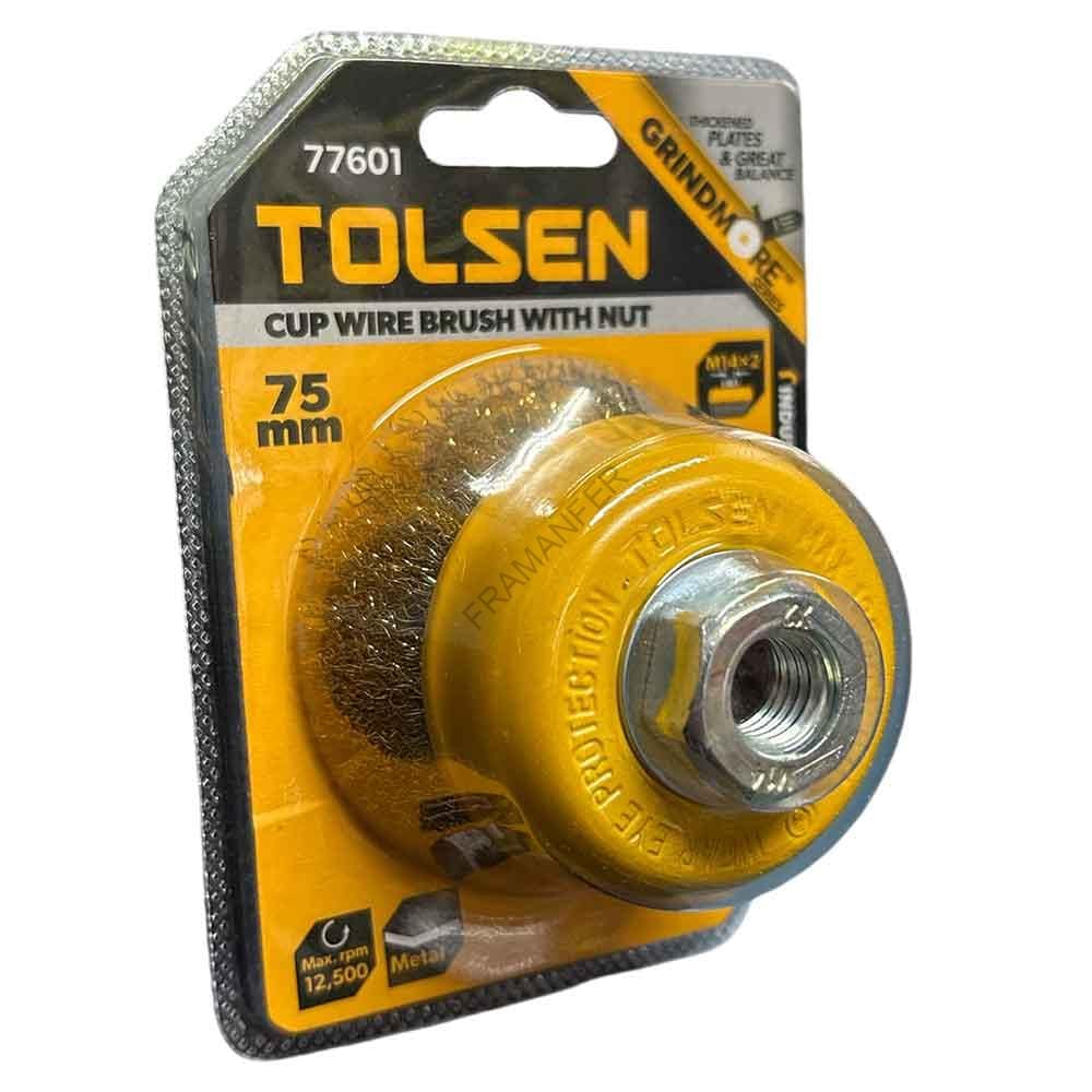 spazzola a tazza 75 mm peli lisci m14 tolsen ferramenta framanfer sarno