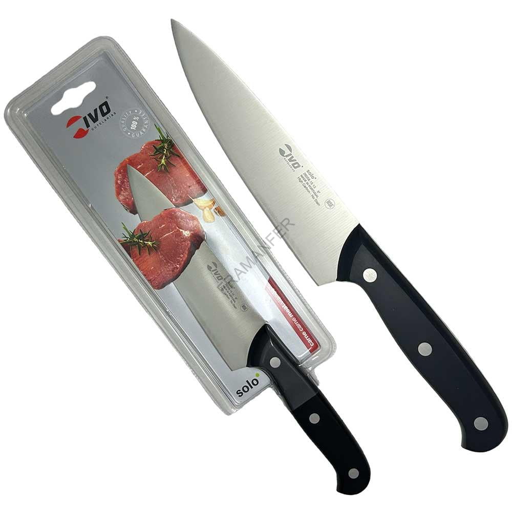 ivo coltello da cucina utility 18cm con manico in pom nero e rivetti acciaio inox ferramenta framanfer sarno