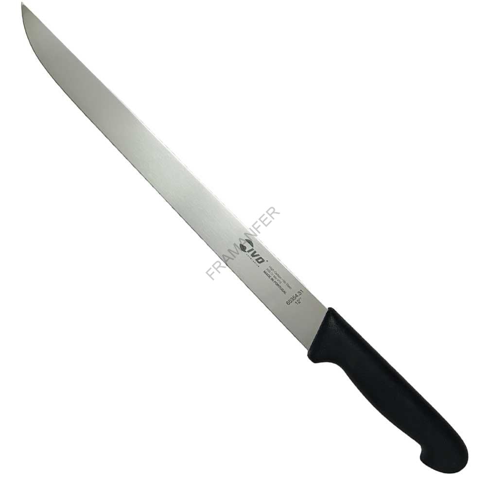 ivo coltello prosciutto punta da 31cm manico nero in acciaio inox ad alto tenore di carbonio ferramenta framanfer sarno