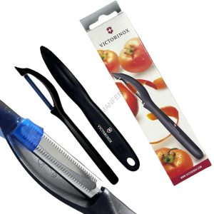 pela frutta e verdure verticale doppia lama seghettata nero victorinox ferramenta framanfer sarno