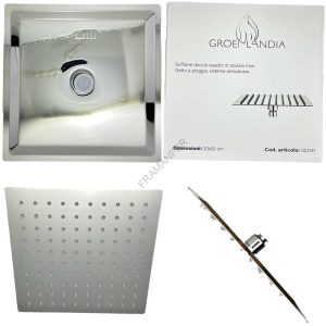 soffione inox quadro acciaio 20x20cm ferramenta framanfer sarno