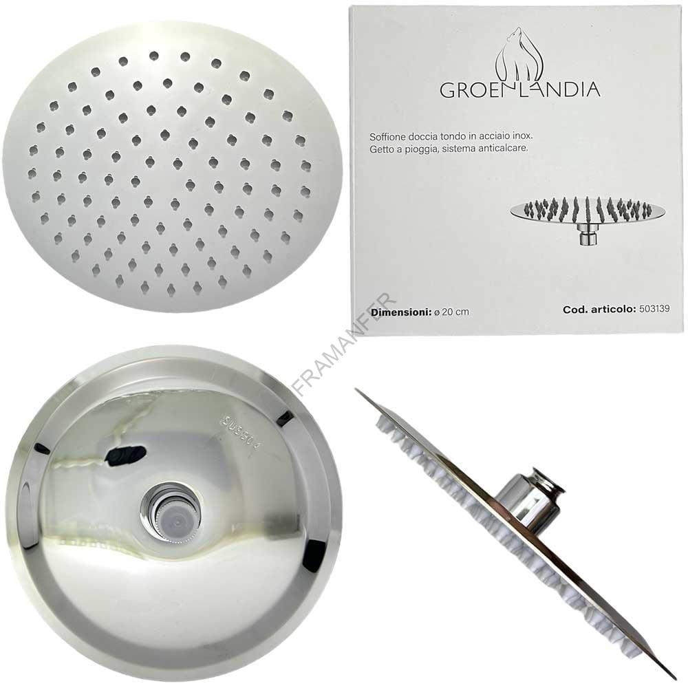 soffione inox tondo acciaio 20cm ferramenta framanfer sarno