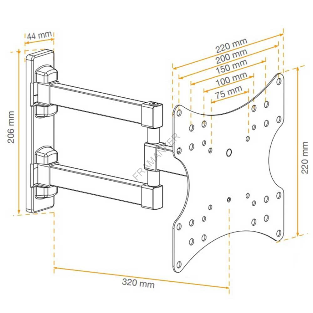 Viteria per il fissaggio murale non fornita