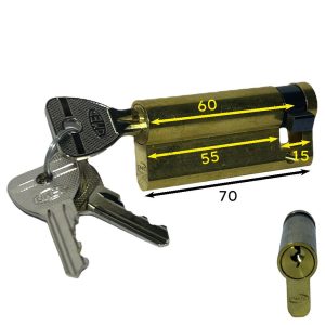 mezzo cilindro 70mm omec ottone nudo ch. normale ferramenta framanfer sarno