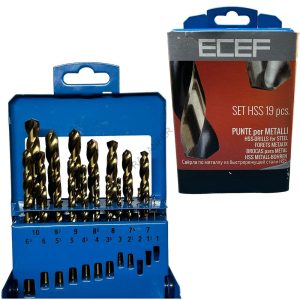 kit punte al cobalto ecef per acciaio 19pz ferramenta framanfer sarno