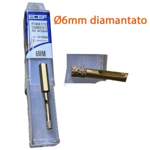 Fresa diamantata 6mm foretto ecef ad acqua ferramenta framanfer sarno