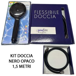 kit doccia nero opaco 2 metri cp ferramenta framanfer sarno