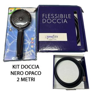 kit doccia nero opaco 2 metri cp ferramenta framanfer sarno