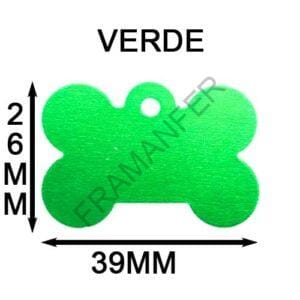 targhetta per cane in alluminio a forma di osso di colore verde misura 39x26mm completamente personalizzabile a tuo piacimento ferramenta framanfer sarno