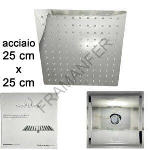 soffione quadro acciaio inox 25x25cm ferramenta framanfer sarno
