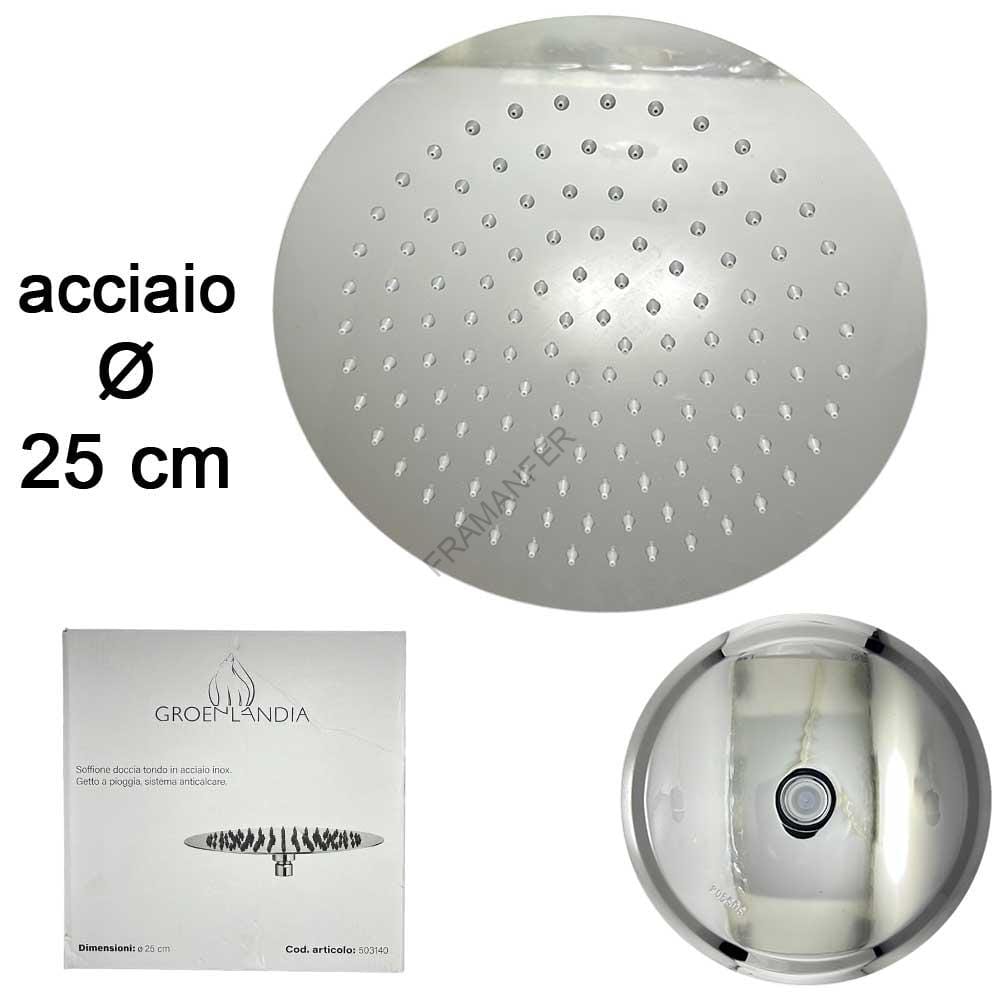 soffione tondo acciaio inox 25cm ferramenta framanfer sarno