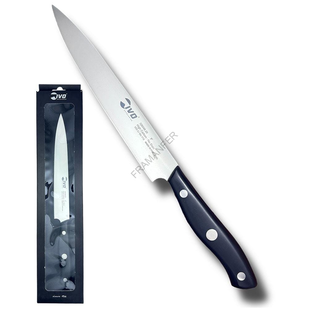 coltello arrosto 20cm pom inox nero ivo linea modern framanfer sarno