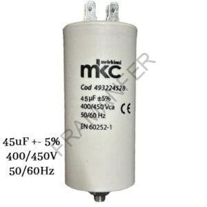 condensatore 45uf 450v in polipropilene con faston e fissaggio con vite 8ma ferramenta framanfer sarno