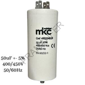 condensatore 50uf 450v in polipropilene con faston e fissaggio con vite 8ma ferramenta framanfer sarno