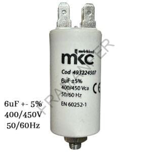 condensatore 6uf 450v in polipropilene con faston e fissaggio con vite 8ma ferramenta framanfer sarno