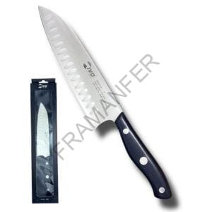 coltello santoku alveolato 18cm manico in pom nera e rivetti inox ivo linea modern framanfer sarno