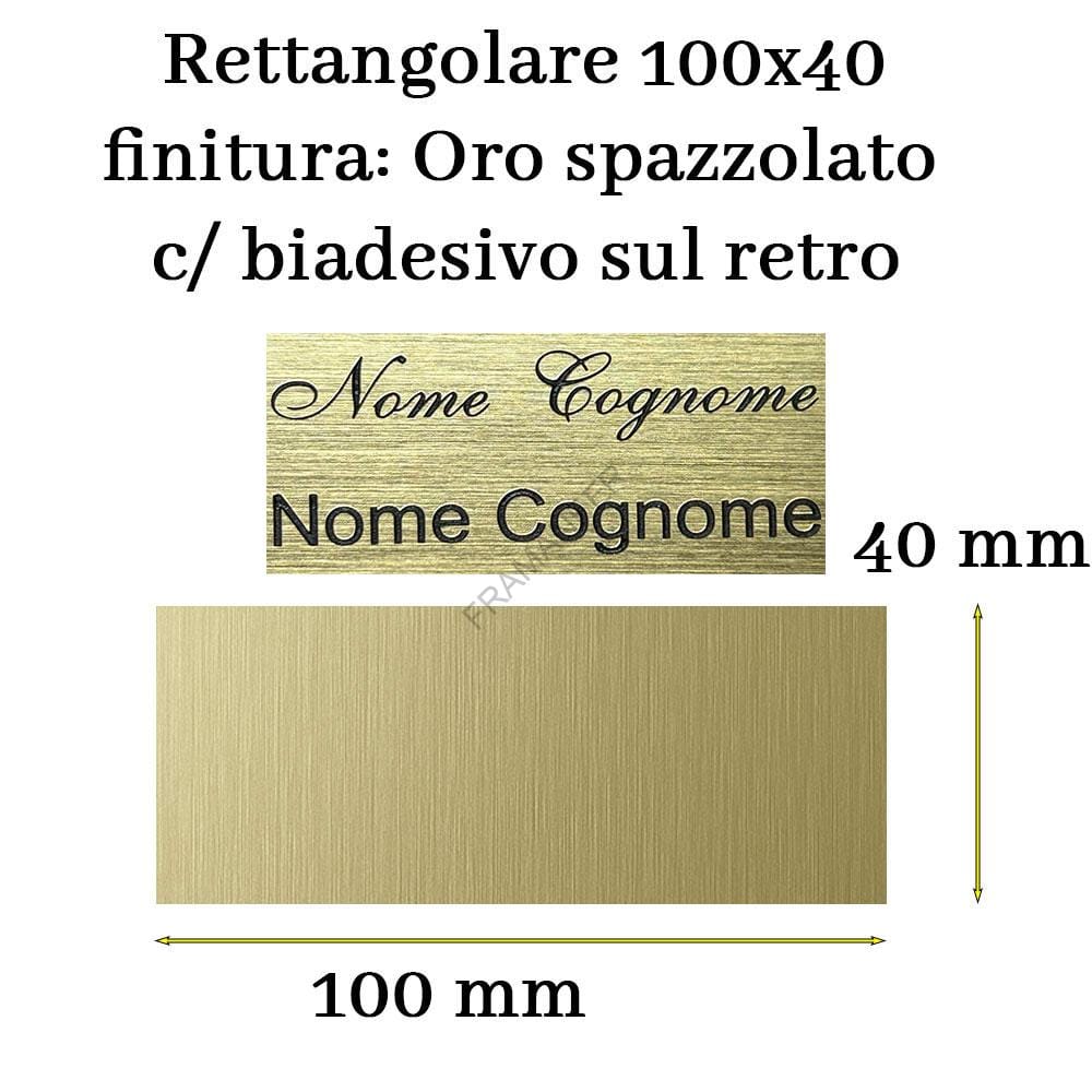 targa per cin personalizzata rettangolare 100x40mm in laminato acrilico finitura oro spazzolato targa ideale per il cin del tuo B&b ferramenta framanfer sarno