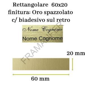 targa personalizzata 60x20 laminato oro spazzolato ideale per posta citofono ferramenta framanfer sarno