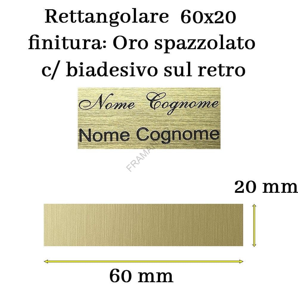 targa personalizzata 60x20 laminato oro spazzolato ideale per posta citofono ferramenta framanfer sarno