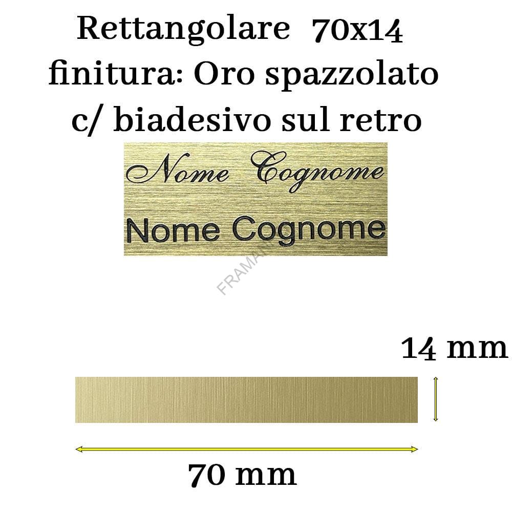 targa personalizzata 54x14 laminato oro spazzolato ideale per posta citofono ferramenta framanfer sarno