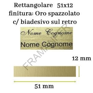 targa personalizzata 51x12 laminato oro spazzolato ideale per posta citofono ferramenta framanfer sarno