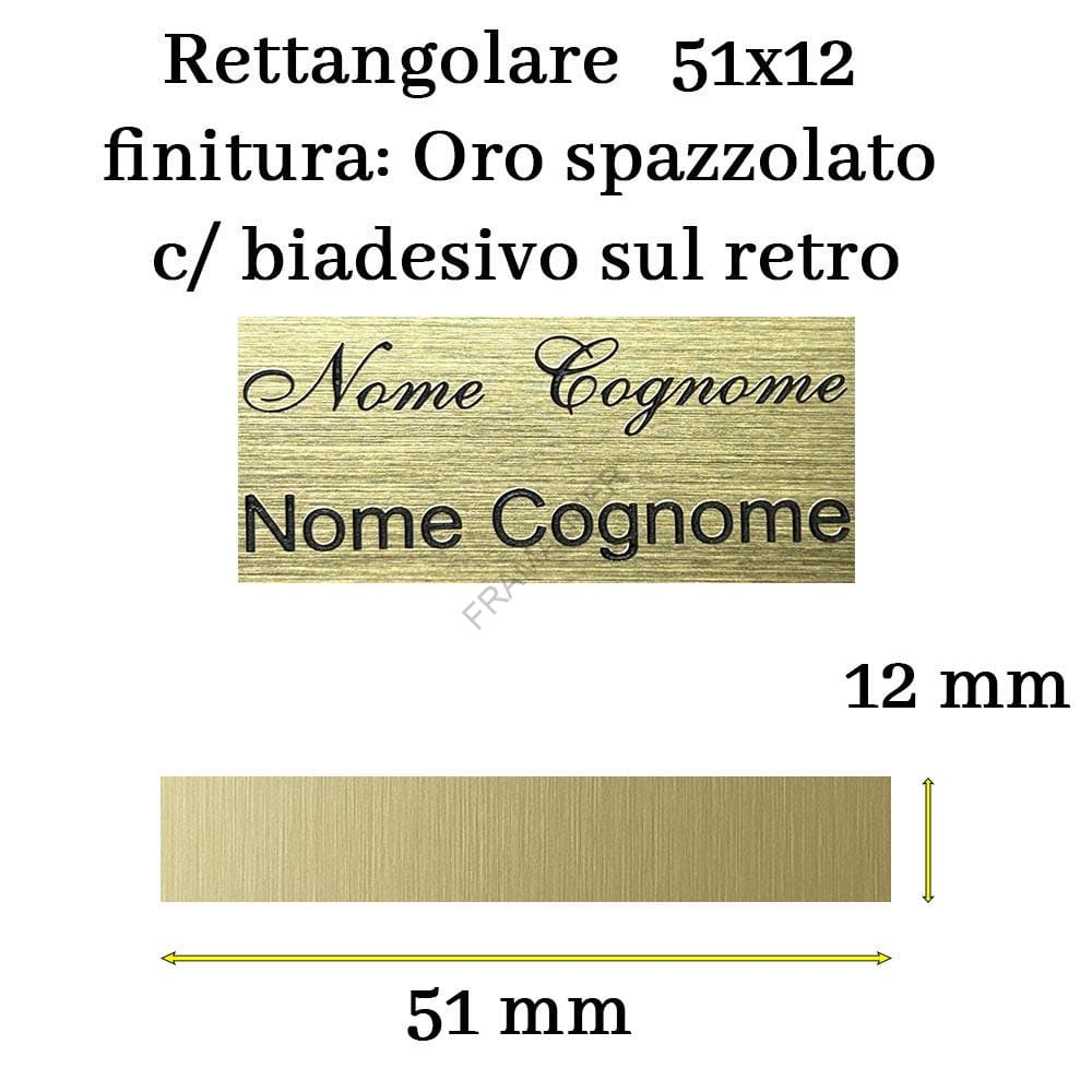 targa personalizzata 51x12 laminato oro spazzolato ideale per posta citofono ferramenta framanfer sarno