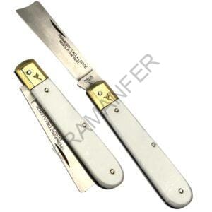 mozzetta in abs bianca da 15cm con lama in acciaio inox e collarino in ottone fenix framanfer sarno