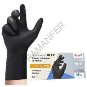 guanti nitrile lunghi nero blex ferramenta framanfer sarno