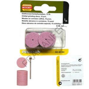 disco abrasivo al corindone in confezione da 10pz con albero Proxxon 28302 ferramenta framanfer sarno