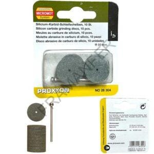 disco abrasivo in carburo di silicio in confezione da 10pz con albero Proxxon 28304 ferramenta framanfer sarno