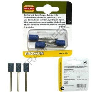 mola cilindrica a gambo al corindone speciale in confezione da 3 pezzi della proxxon ferramenta framanfer sarno