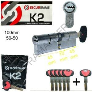 cilindro europeo 100mm 45-10-45 k2 securemme ferramenta framanfer sarno