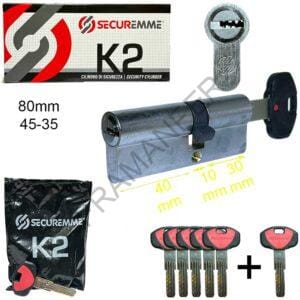 cilindro europeo 80mm 40-10-30 k2 securemme ferramenta framanfer sarno