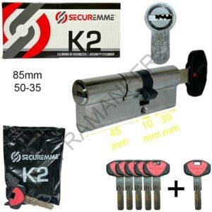 cilindro europeo 85mm 45-10-30 k2 securemme ferramenta framanfer sarno