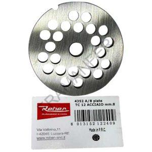 piastra per tritacarne n°12 fori 8 inox reber framanfer sarno