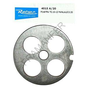 piastra per tritacarne n12 foro 20mm acciaio al carbonio reber framanfer sarno