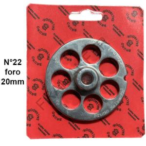 piastra per tritacarne elettrico n°22 foro 20 inox salvador framanfer sarno