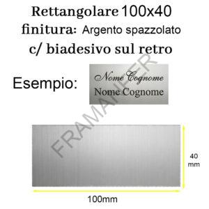 targa per cin personalizzata rettangolare 100x40mm in laminato acrilico finitura argento spazzolato targa ideale per il cin del tuo B&b ferramenta framanfer sarno