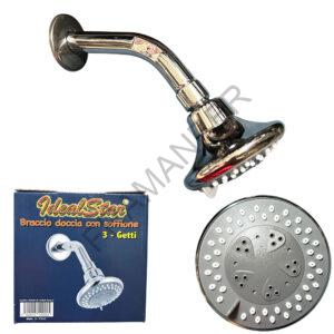 braccio con soffione per doccia idealstar 3 getti 1/2 pollice ferramenta framanfer sarno